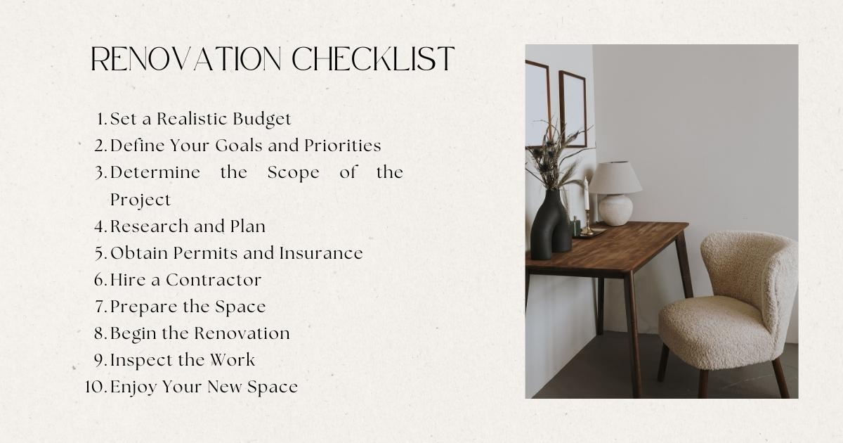 The Ultimate Renovation Checklist: Tips for a Successful Project